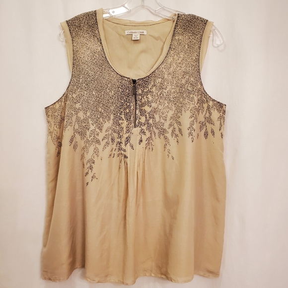 Coldwater Creek Tops - Coldwater Creek Leaf Print Double Layer Shirt NWOT